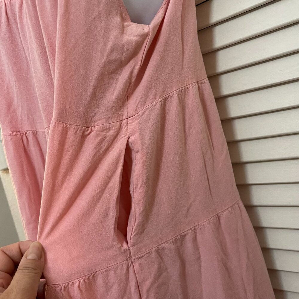 HAEOF Pink Boho Halter Maxi Dress Tiered Flowy Pockets Size M - Picture 4 of 11